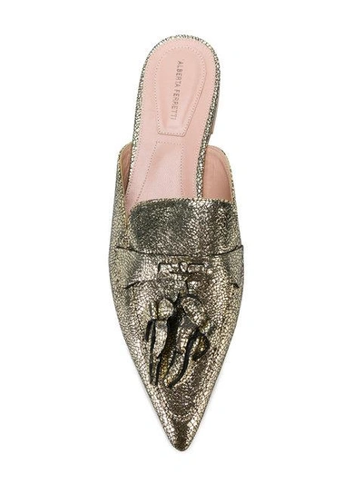 Alberta Ferretti Mia Mules In Metallic