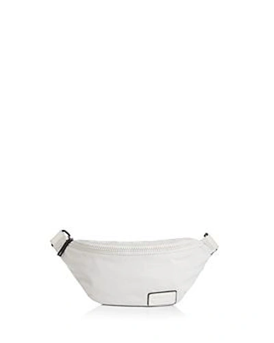 Shop Rebecca Minkoff Nylon Belt Bag In Bone/gunmetal