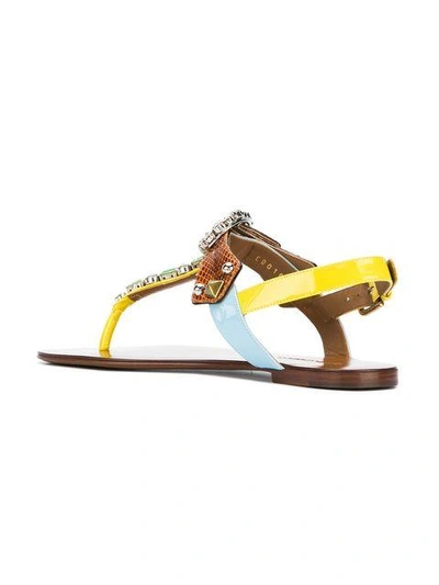 Shop Dolce & Gabbana Embellished Thong Sandals In Multicolour