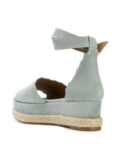 Shop Chloé Lauren Wedge Sandals - Blue