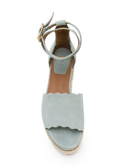 Shop Chloé Lauren Wedge Sandals - Blue