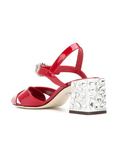 Shop Dolce & Gabbana Keira Gemstone Embellished Sandals In Red