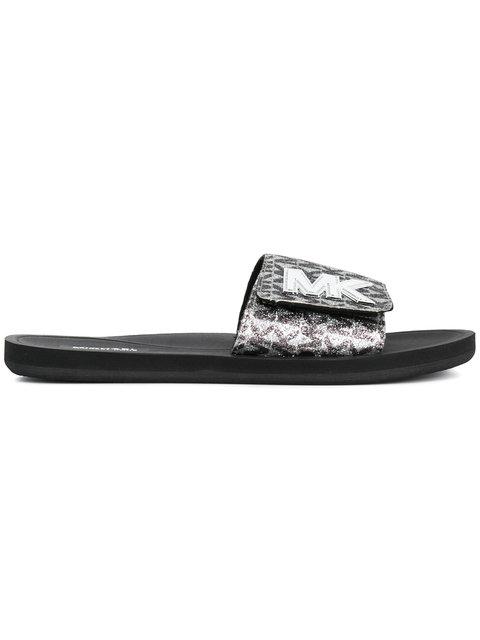 michael kors metallic slides