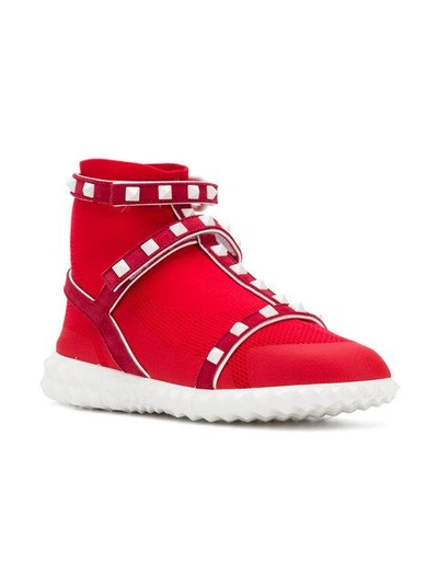 Shop Valentino Garavani Free Rockstud Bodytech Sneakers In Red