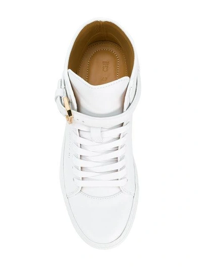 Shop Buscemi Buckled Hi-top Sneakers - White