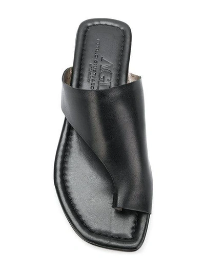 Shop Agl Attilio Giusti Leombruni Toe Strap Sandals In Black