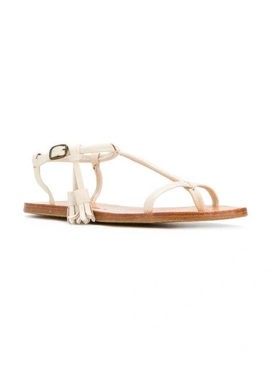 Shop Ndc T-bar Sandals In White