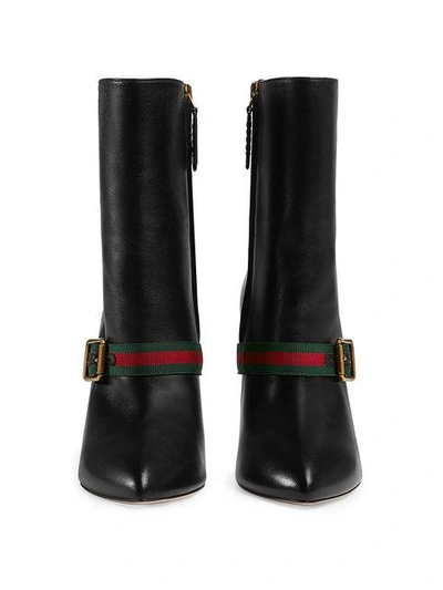 Shop Gucci Sylvie Leather Ankle Boot - Black