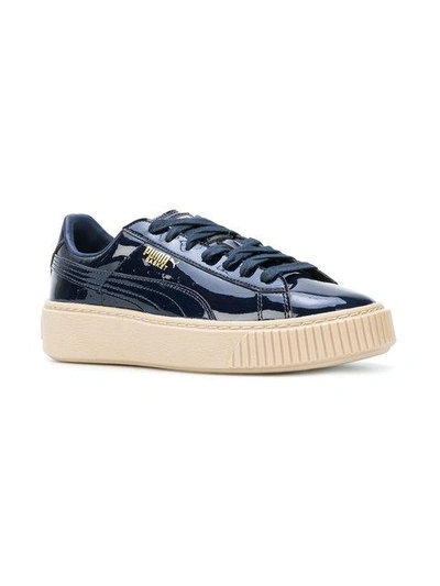 Shop Puma Basket Flatform Sneakers - Blue