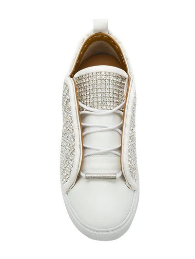 Shop Black Dioniso Crystal Sneakers In White