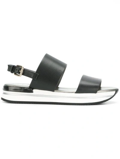 Shop Hogan Slingback Sandals In Black