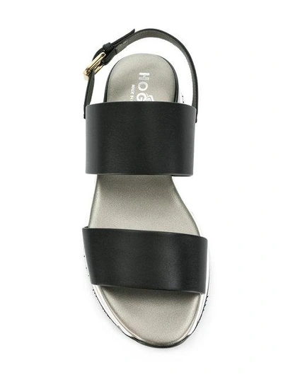 Shop Hogan Slingback Sandals In Black