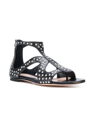 Shop Alexander Mcqueen Studded Sandals In Black