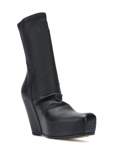 Shop Rick Owens Wedge Boots In Black