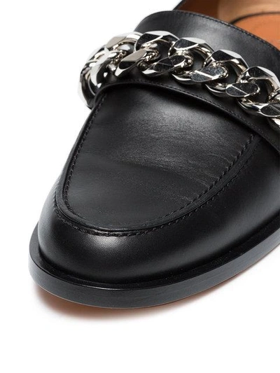 Shop Givenchy Black 25 Chain Leather Loafers