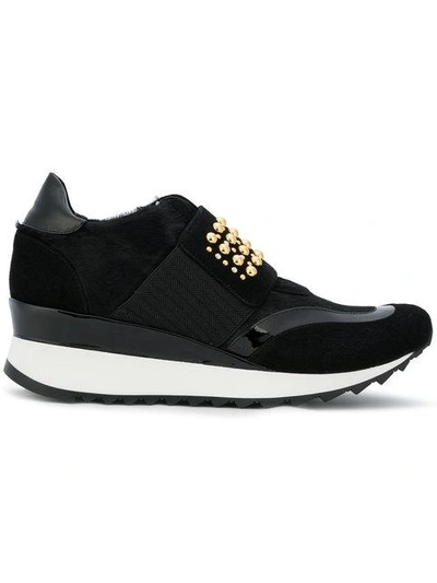 Shop Loriblu Studded Platform Sneakers In Black
