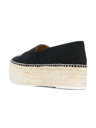 Shop Kenzo Tiger Platform Espadrilles In Black