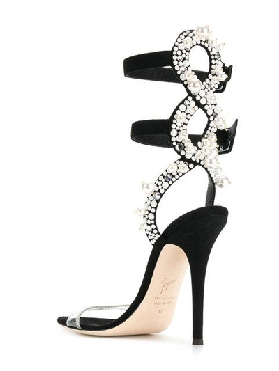 Shop Giuseppe Zanotti Embellished Double-strap Sandals In Black