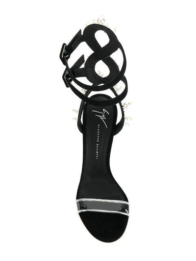 Shop Giuseppe Zanotti Embellished Double-strap Sandals In Black