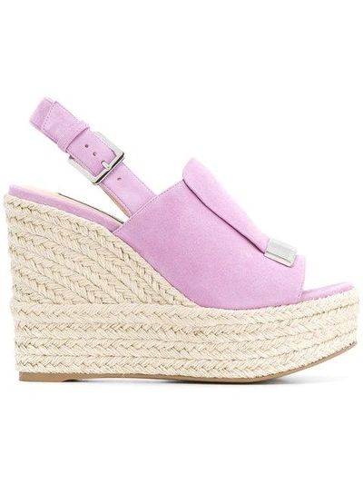 Shop Sergio Rossi Wedged Sandals In Pink