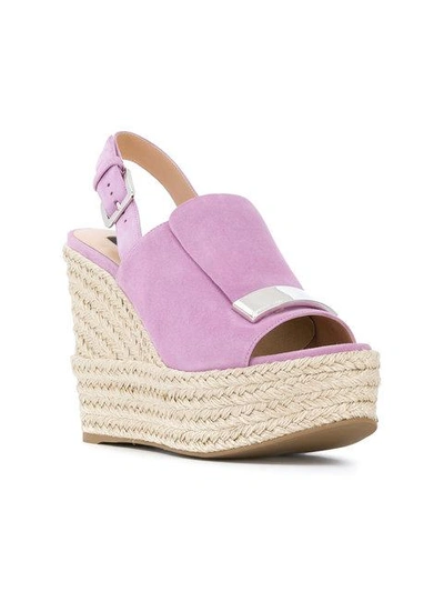 Shop Sergio Rossi Wedged Sandals In Pink