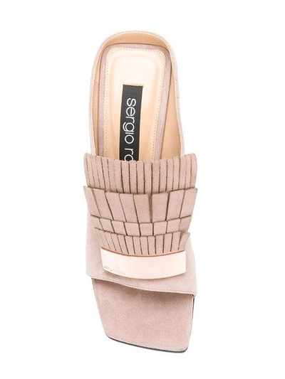 Shop Sergio Rossi Fringed Mules In Pink