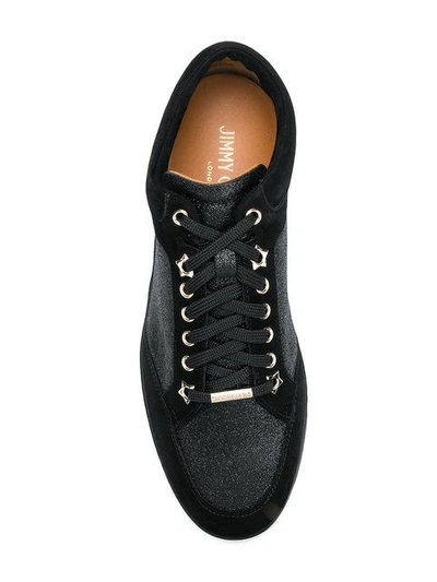 Shop Jimmy Choo Glitter Miami Sneakers In Black