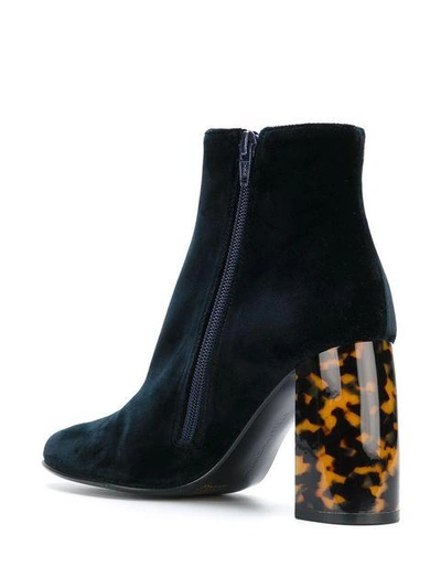 Shop Stella Mccartney Velvet Ankle Boots - Blue