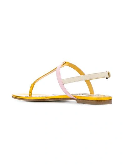 colour-block T-bar sandals