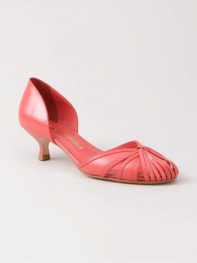 Shop Sarah Chofakian Low-heel Pumps In Red