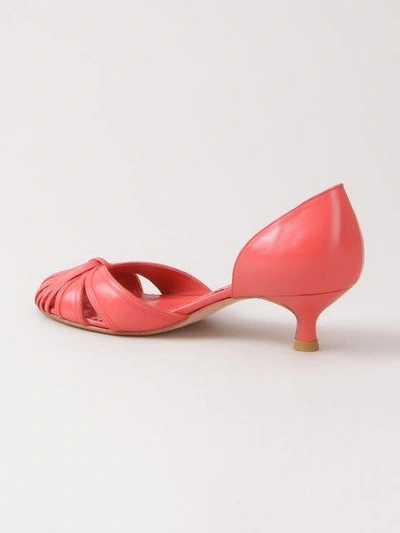 Shop Sarah Chofakian Low-heel Pumps In Red