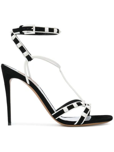 Shop Valentino Rockstud Strappy Sandals In Black