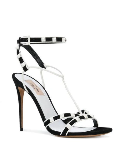 Shop Valentino Rockstud Strappy Sandals In Black