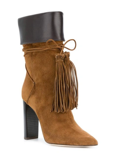 Shop Saint Laurent Tangier 105 Ankle Boots In Brown