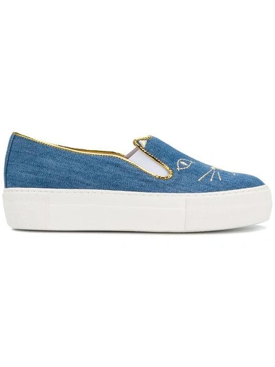 Shop Charlotte Olympia Cool Cats Slip In Blue