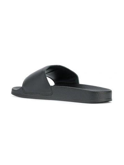Shop Marcelo Burlon County Of Milan Logo Slider Sandals In Black
