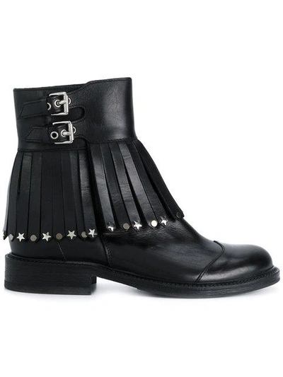 Shop Htc Hollywood Trading Company Embellished Tassel Buckle Boots In Black