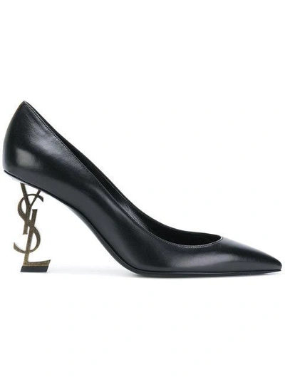 Shop Saint Laurent Opyum Pumps In Black