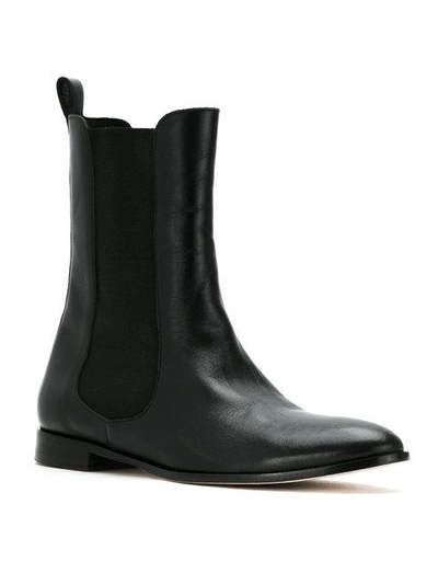 Shop Sarah Chofakian Leather Chelsea Boots In Black