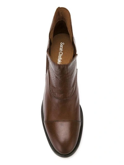 Shop Sarah Chofakian Leather Boots - Brown