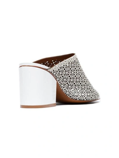 Shop Robert Clergerie White Cara 75 Leather Mules