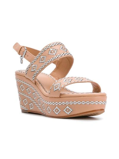 Shop Tory Burch Woven Slingback Wedge Sandals