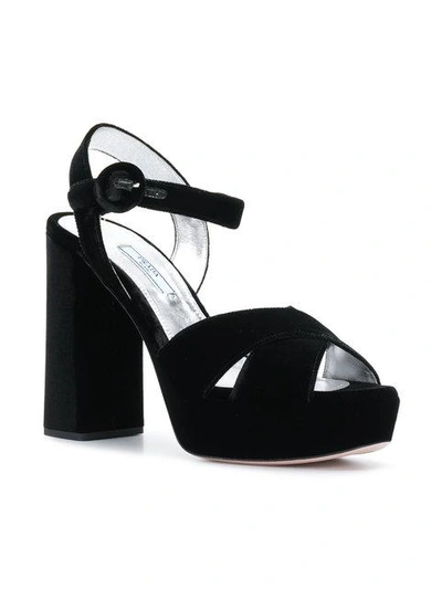 Shop Prada Platform Sandals - Black