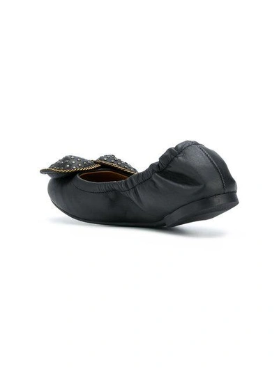 Shop See By Chloé Micro Studded Bow Ballerinas