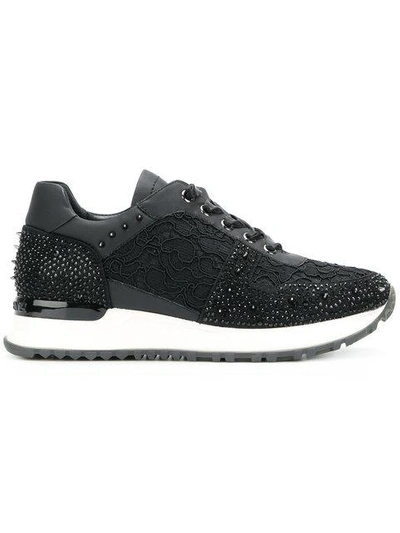 Shop Gianni Renzi Embroidered Low-top Sneakers - Black