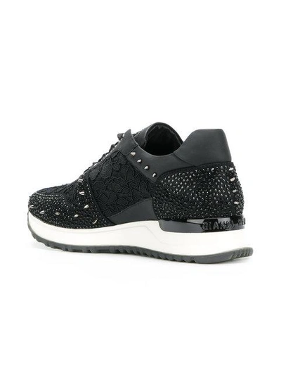 Shop Gianni Renzi Embroidered Low-top Sneakers - Black