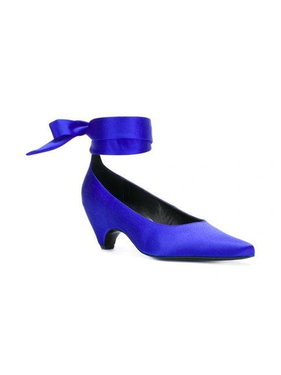 Shop Stella Mccartney Wrap Ankle Pumps In Blue