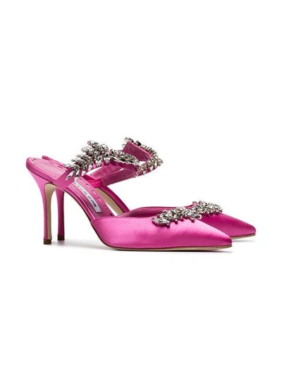 Shop Manolo Blahnik 'lurum' Mules - Rosa In Pink