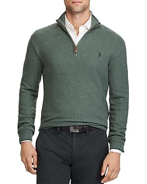 Polo Ralph Lauren Men's Half-zip Cotton Sweater In Moss Green Heather ...