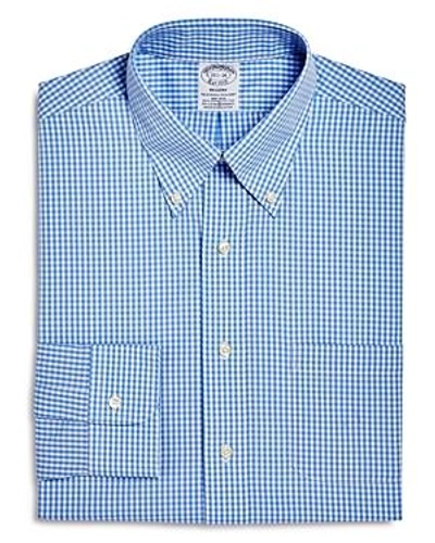 Shop Brooks Brothers Gingham Regent Fit Dress Shirt In Blue